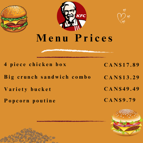 KFC Menu & Prices in Canada