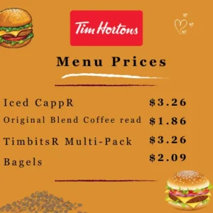 Tim Hortons Menu & Prices in Canada