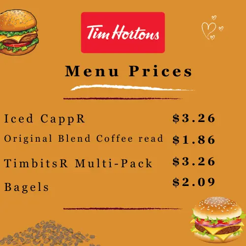 Tim Hortons Menu & Prices in Canada