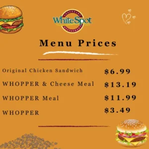 White Spot Menu & Prices in Canada