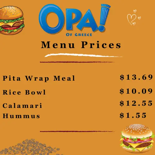 OPA! of Greece Menu & Prices in Canada