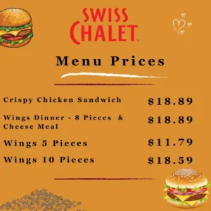 SWISS CHALET Menu